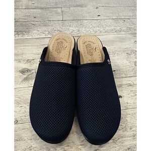 Fly Flot Women's Sz 9 / 40‎ Anti-Shock Mesh Clogs Navy Blue Made In Italy